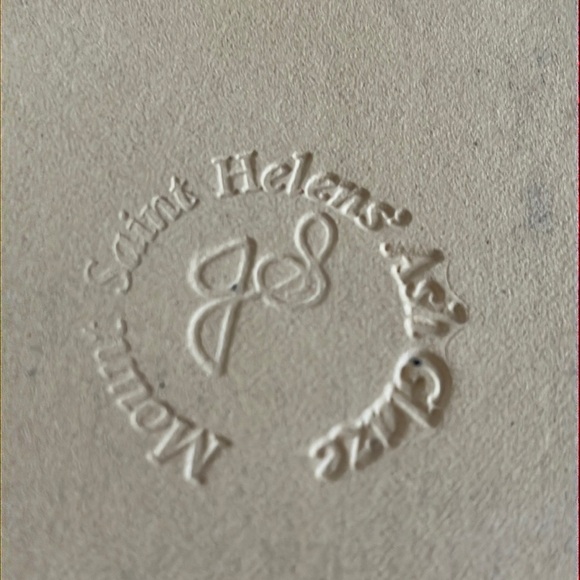 Vintage Mount St Helens Ash Glaze Heart Shape Plates Set of 2 Blue Black Pottery - Picture 4 of 10